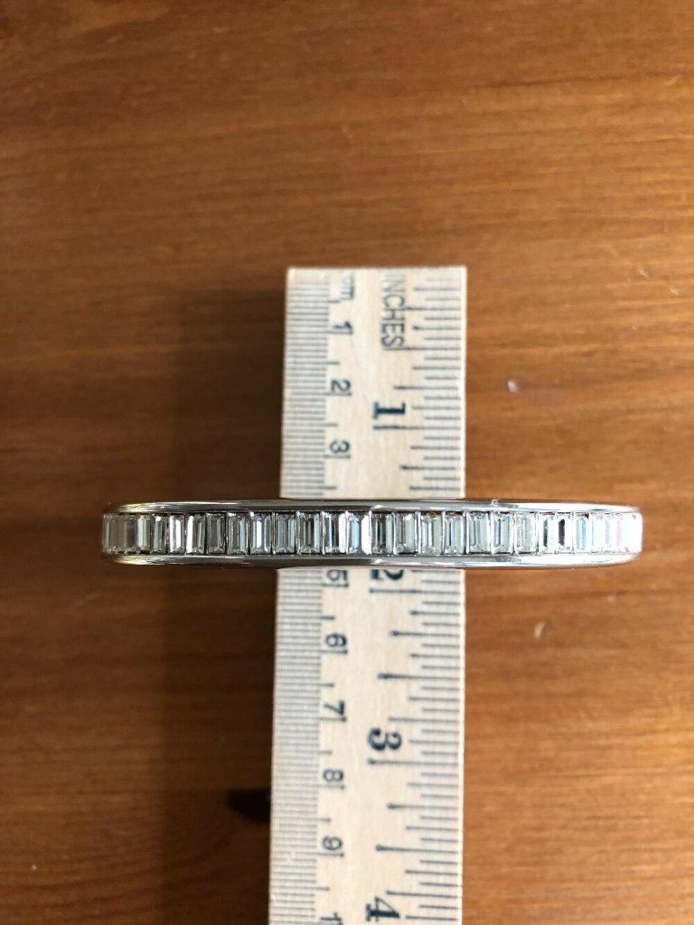 SALE 2/$29 - Vintage SALO Silver Toned Crystal Bracelet with hinge opening